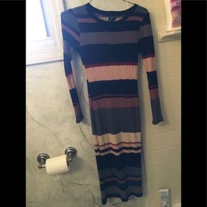 Multicolored Long Sleeve Dress